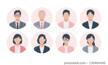 Set of business person user icons Set of business person user icons 136464440
