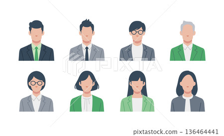 Set of business people faces Set of business people faces 136464441