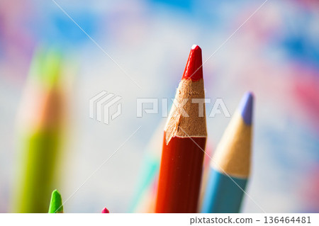 Colorful colored pencil 136464481