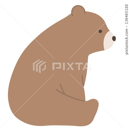 可愛的熊的向量插圖。熊，坐著。 136465188