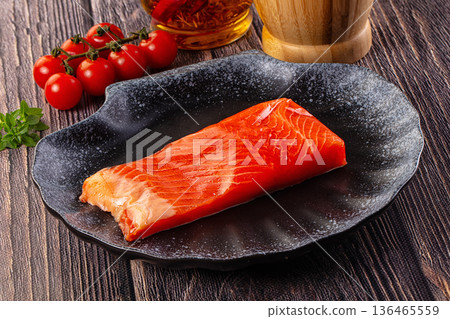 Gourmet salmon red fish fillet Gourmet salmon red fish fillet 136465559