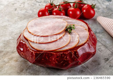 Delicous pork carbonate slices snack Delicous pork carbonate slices snack 136465590