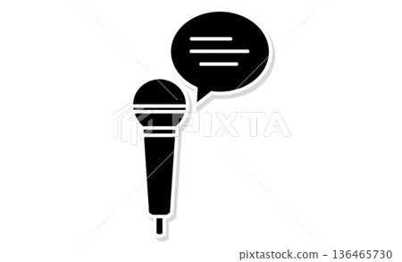 麥克風和對話框圖標,分別代表語音輸入和語音命令 麥克風和對話框圖標,分別代表語音輸入和語音命令 136465730