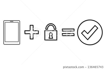 Concept icon for strengthening mobile security through two-factor authentication (2FA) 136465743
