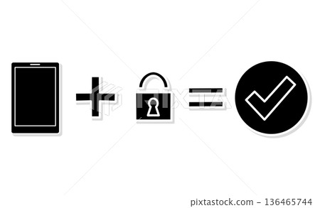 Concept icon for strengthening mobile security through two-factor authentication (2FA) 136465744