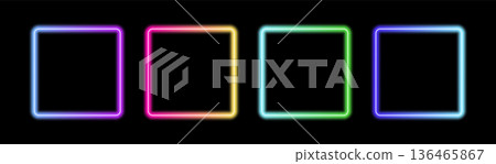 Glowing neon color frames with light effects, futuristic portal gateway, vibrant and LED illumination border, abstract vector frame composition. Glowing neon color frames with light effects, futuristic portal gateway, vibrant and LED illumination border, abstract vector frame composition. 136465867