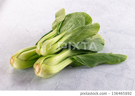 Organic raw green Bok Choy 136465892