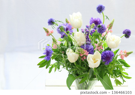 Tulip and flower arrangement 136466103