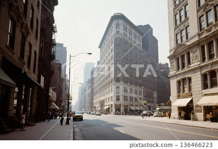 Old-fashioned New York City streets Old-fashioned New York City streets 136466223