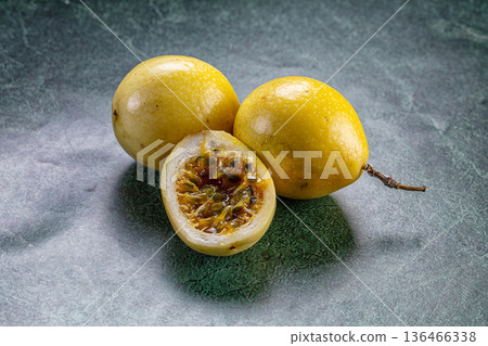 Sweet juicy tropical yellow Grinadilla Sweet juicy tropical yellow Grinadilla 136466338