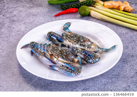 Raw wild blue crabs for cooking 136466459