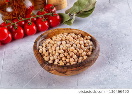 Raw dry chickpeas in the bowl Raw dry chickpeas in the bowl 136466490