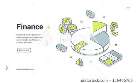 Business Finance And Investment Analysis Concept Isometric Banner Vector Illustration Business Finance And Investment Analysis Concept Isometric Banner Vector Illustration 136466765
