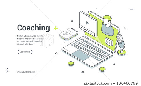 Online Coaching And Business Training Webinar For Success Isometric Banner Vector Illustration Online Coaching And Business Training Webinar For Success Isometric Banner Vector Illustration 136466769