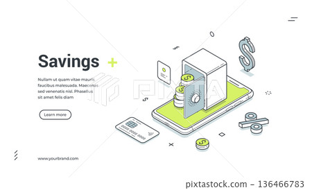 Savings And Mobile Banking For Financial Success Isometric Banner Vector Illustration Savings And Mobile Banking For Financial Success Isometric Banner Vector Illustration 136466783