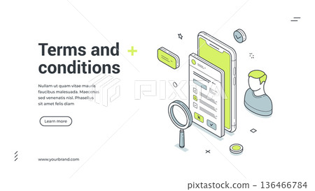 Terms And Conditions For User Agreement Isometric Banner Vector Illustration Terms And Conditions For User Agreement Isometric Banner Vector Illustration 136466784