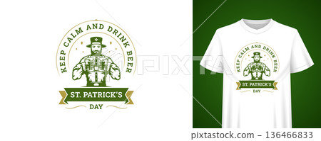 Keep Calm And Drink Beer St Patricks Day T-Shirt Vector Illustration Template Keep Calm And Drink Beer St Patricks Day T-Shirt Vector Illustration Template 136466833