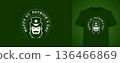 St Patricks Day Leprechaun Face T-shirt Print Vector Illustration Template 136466869