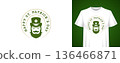 St Patricks Day Leprechaun Man T-shirt Print Vector Illustration Template 136466871