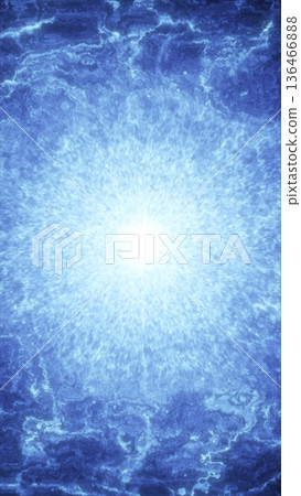 Blue water energy burst with ripples and foam, forming an abstract underwater explosion texture 136466888