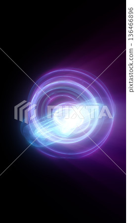 Bright blue-purple spiral burst forming an energetic glowing core with swirling motion trails Bright blue-purple spiral burst forming an energetic glowing core with swirling motion trails 136466896