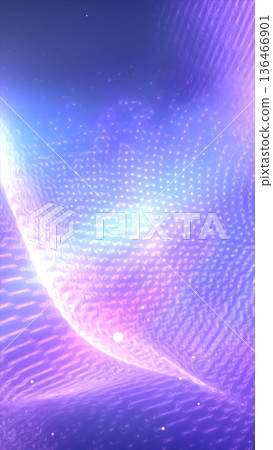 Soft purple and blue abstract wave surface with glowing dots, creating a calm futuristic atmosphere and digital fluidity 136466901