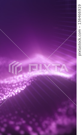 Futuristic purple particle landscape forming a glowing wave surface, representing data fields, digital terrain, and abstract technology Futuristic purple particle landscape forming a glowing wave surface, representing data fields, digital terrain, and abstract technology 136466919
