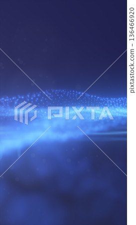Blue digital particle field forming soft waves, minimal futuristic data landscape with copy space Blue digital particle field forming soft waves, minimal futuristic data landscape with copy space 136466920