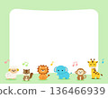 Simple frame with cute animals and musical notes 136466939