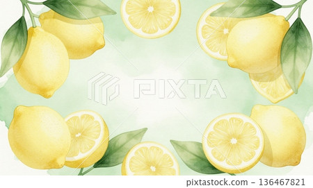 新鮮檸檬插圖 136467821