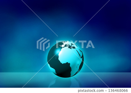 World map on blue background 136468066