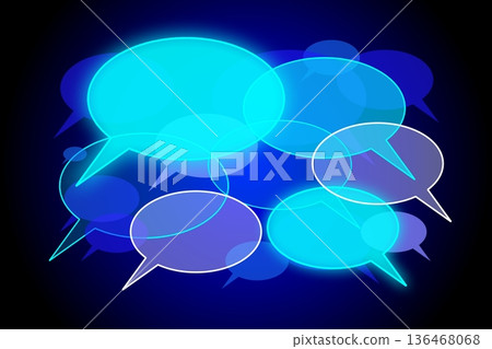 Speech bubbles on blue background 136468068