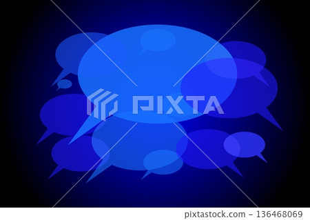 Speech bubbles on blue background 136468069