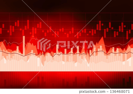 Red business data chart - trade concept 136468071