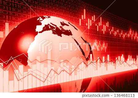 Earth and financial data chart - international trade concept 136468113