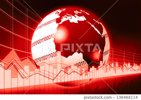 Earth and financial data chart - international trade concept 136468114