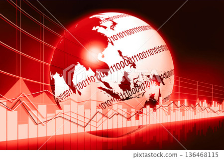 Earth and financial data chart - international trade concept 136468115