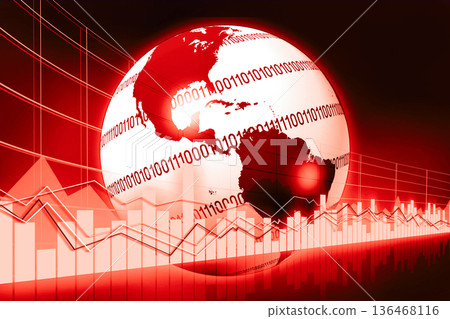 Earth and financial data chart - international trade concept 136468116