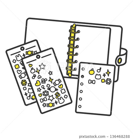 Clear binder and stickers for sticker book 136468288