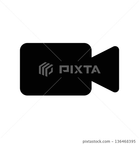 Simple black vector icon with a theme video camera 136468395