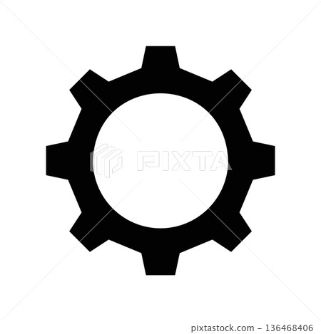 Simple black vector icon with a theme gear Simple black vector icon with a theme gear 136468406