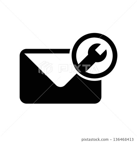 Simple black vector icon with a theme mail Simple black vector icon with a theme mail 136468413