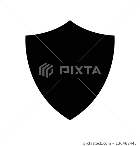 Simple black vector icon with a theme shield Simple black vector icon with a theme shield 136468443