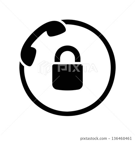 Simple black vector icon with a theme handset Simple black vector icon with a theme handset 136468461