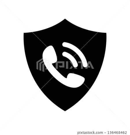 Simple black vector icon with a theme handset Simple black vector icon with a theme handset 136468462