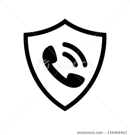 Simple black vector icon with a theme handset Simple black vector icon with a theme handset 136468463