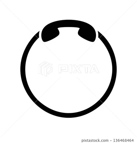 Simple black vector icon with a theme handset 136468464