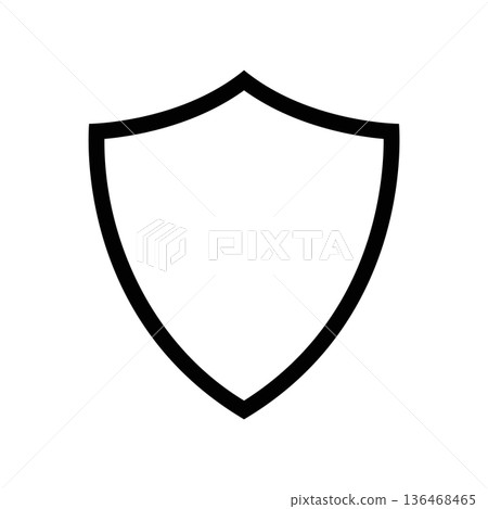 Simple black vector icon with a theme shield Simple black vector icon with a theme shield 136468465