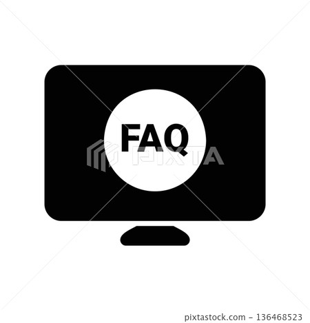 Simple black vector icon with a theme monitor Simple black vector icon with a theme monitor 136468523