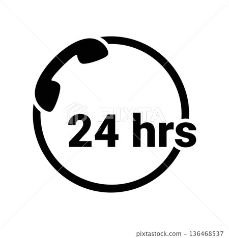 Simple black vector icon with a theme handset Simple black vector icon with a theme handset 136468537